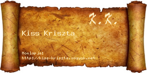 Kiss Kriszta névjegykártya